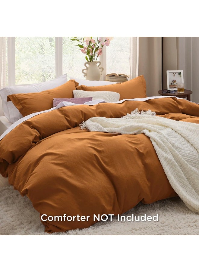 Bedsure Duvet Cover King Size - Soft Prewashed King Duvet Cover Set, 3 Pieces, 1 Duvet Cover 104x90 Inches with Zipper Closure and 2 Pillow Shams, Honey Ginger, Comforter Not Included