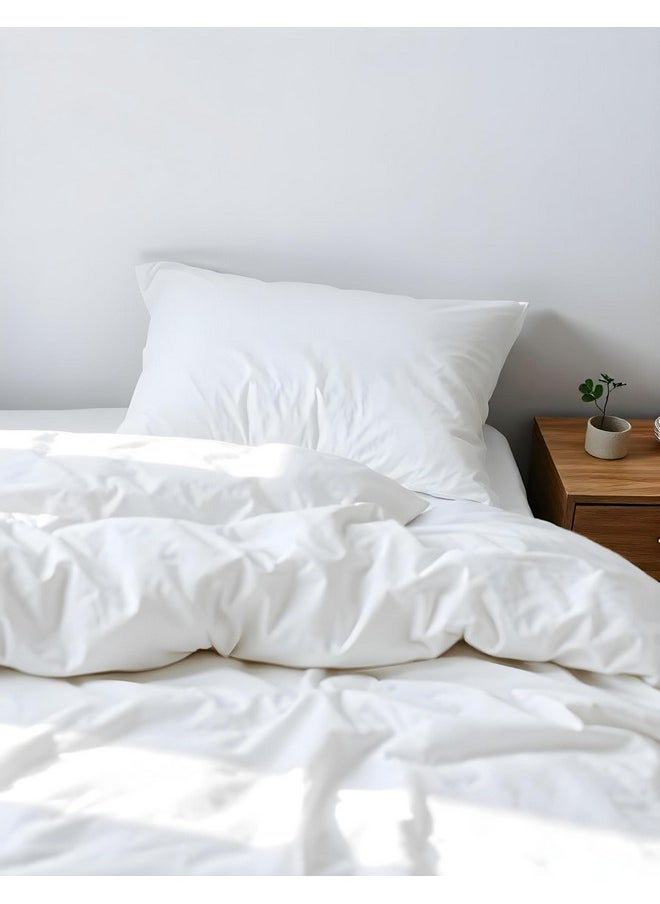 Linenwalas 100% Cotton Cover, Anti-Pilling 310 Tc Cotton White Solid Comforter Cover, Premium Cotton Quilt, Cotton Soft Durable Breathable Blanket, White (60X90 Inch) - Zipper