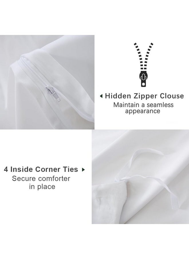 Linenwalas 100% Cotton Cover, Anti-Pilling 310 Tc Cotton White Solid Comforter Cover, Premium Cotton Quilt, Cotton Soft Durable Breathable Blanket, White (60X90 Inch) - Zipper