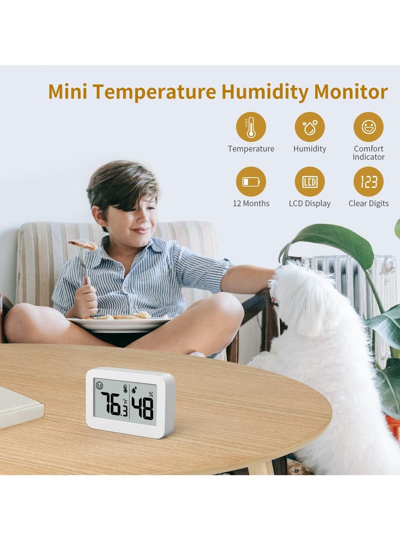 Mini Hygrometer Indoor Thermometer, Humidity Meter Digital Temperature Monitor, Compact And Portable Humidity Gauge With Celsius, For Humidors Greenhouse Baby Room, (1pc, White)