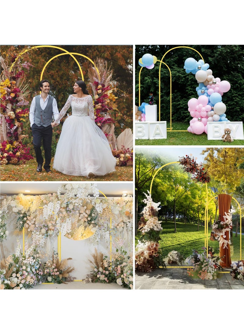 Set of 2 Wedding Arch Backdrop Stand 220cm and 180cm Gold Metal Arch Stand for Birthday Party Wedding Ceremony Baby Shower Graduation Decoration