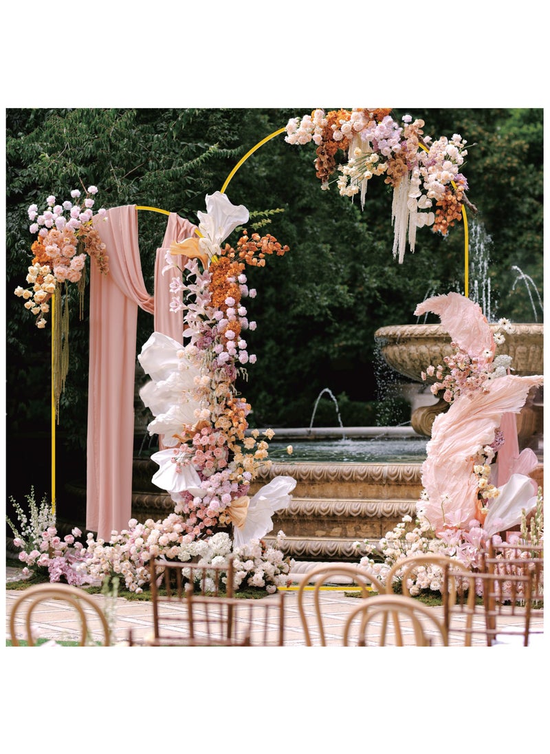 Set of 2 Wedding Arch Backdrop Stand 220cm and 180cm Gold Metal Arch Stand for Birthday Party Wedding Ceremony Baby Shower Graduation Decoration