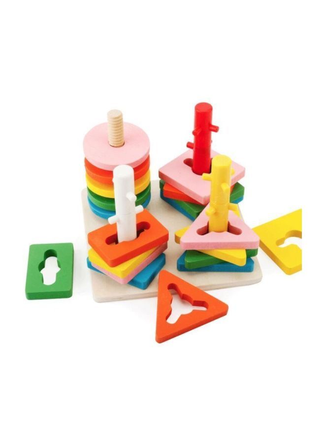 20-Piece Wooden Shape Shorter Puzzle Block