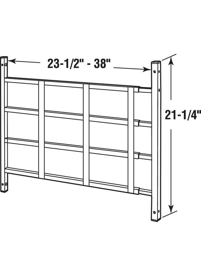 Segal S 4764 Fixed Window Guard - Adjustable Child Safety Window Guard Prevents Accidental Falls, Tamper Resistant Screws Included, Non-Egress, White, 23-1/2 to 38 In. W x 21-1/4 In. H (Single Pack)