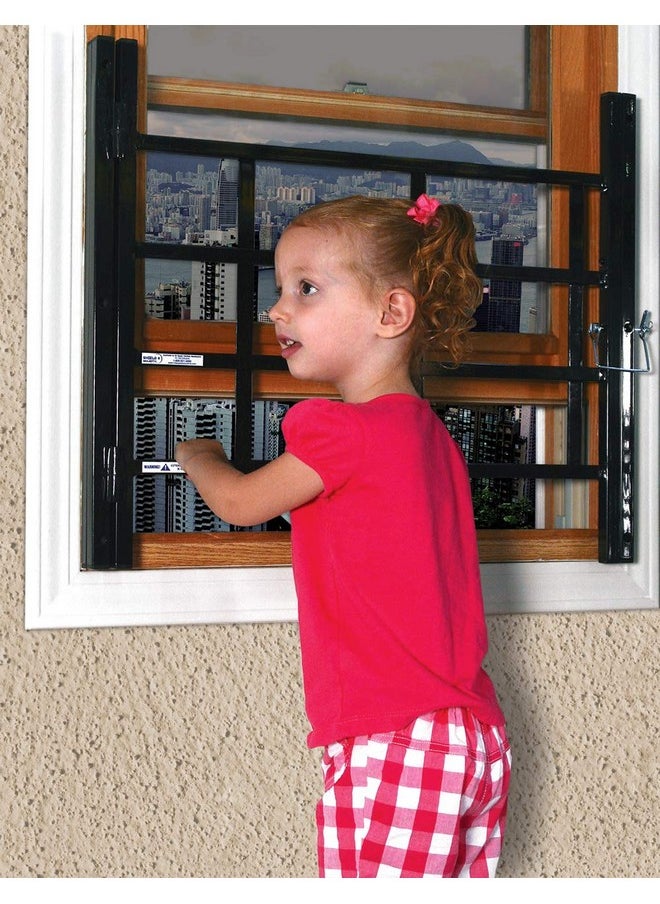 Segal S 4764 Fixed Window Guard - Adjustable Child Safety Window Guard Prevents Accidental Falls, Tamper Resistant Screws Included, Non-Egress, White, 23-1/2 to 38 In. W x 21-1/4 In. H (Single Pack)