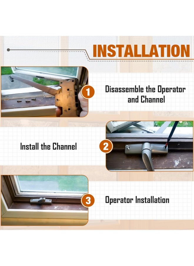 Touri Straight Arm Operator with Handle (Left Hand) 9 3/8 in. Fit Andersen Perma-Shield Casement Window (1979-1989), Stone Color Window Hardware