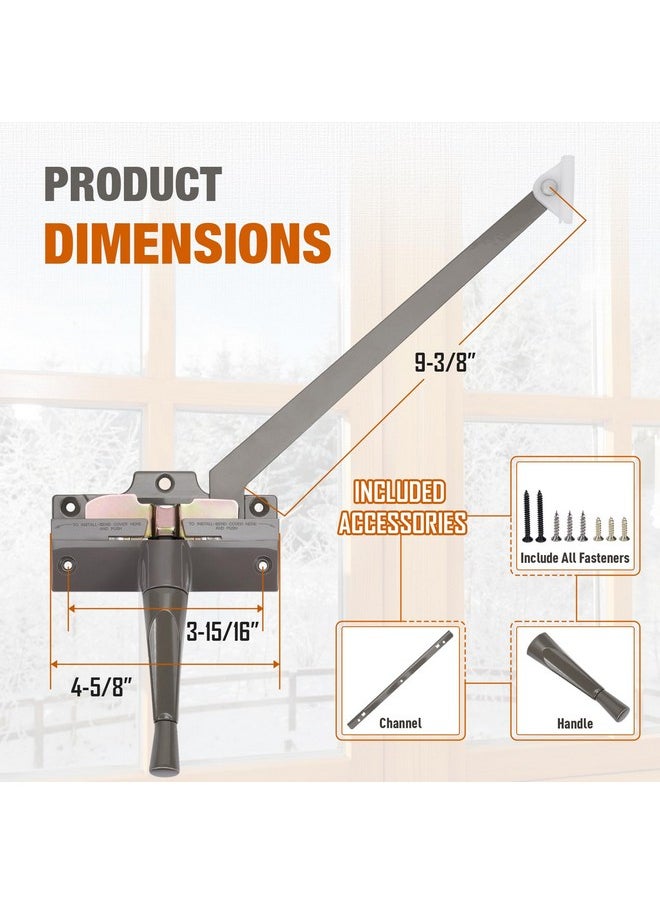 Touri Straight Arm Operator with Handle (Left Hand) 9 3/8 in. Fit Andersen Perma-Shield Casement Window (1979-1989), Stone Color Window Hardware