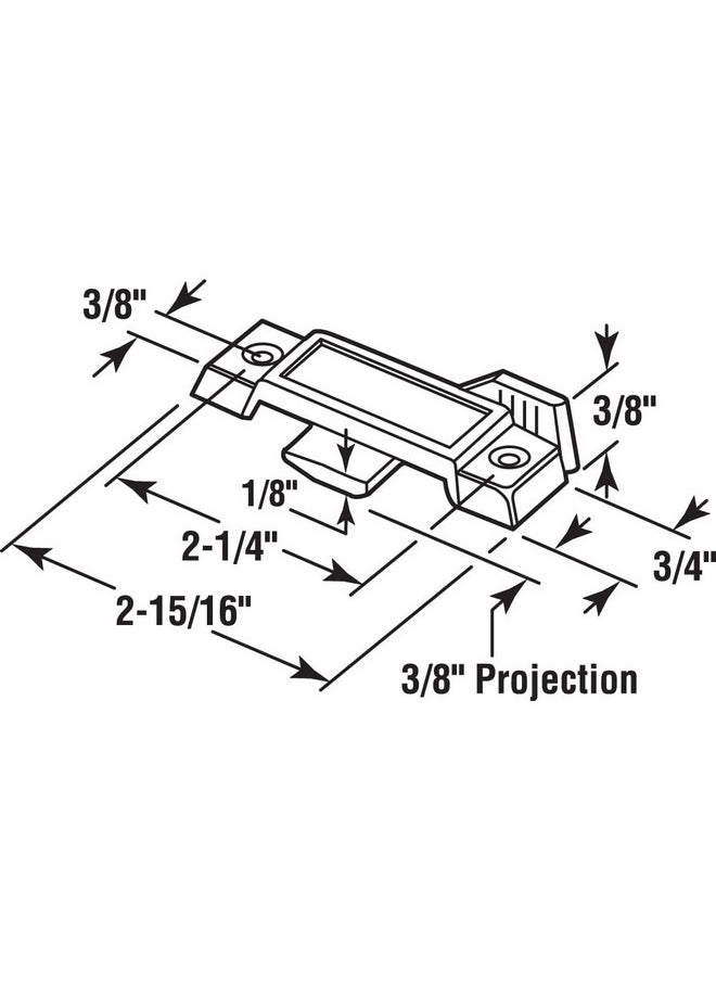 Prime-Line F 2590 Sash Lock for Vertical and Horizontal Sliding Windows - Replace Broken Sash Locks for Additional Home Security, 2-1/4” Mounting Hole Centers, White Diecast (Single Pack)