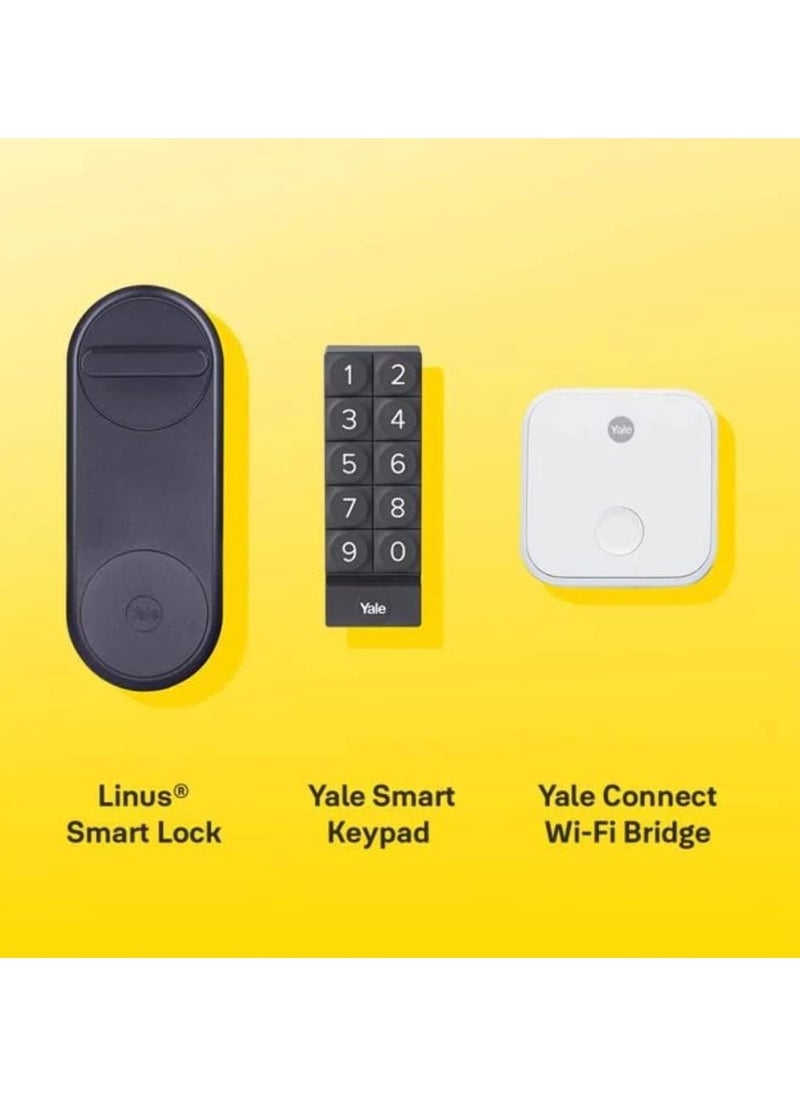 Yale 05/101200/Mb - Linus Smart Lock - Matt Black - Keyless And Secure Door Lock