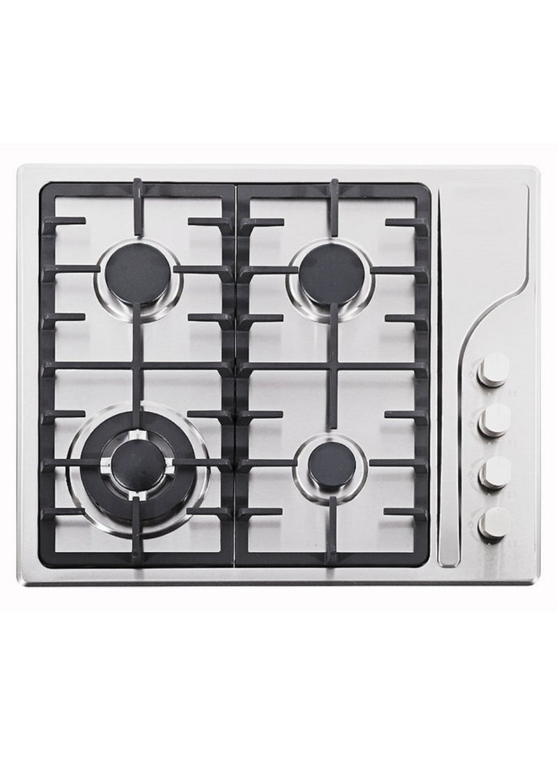 4 Burner Stainless Steel Gas Hob Silver BS