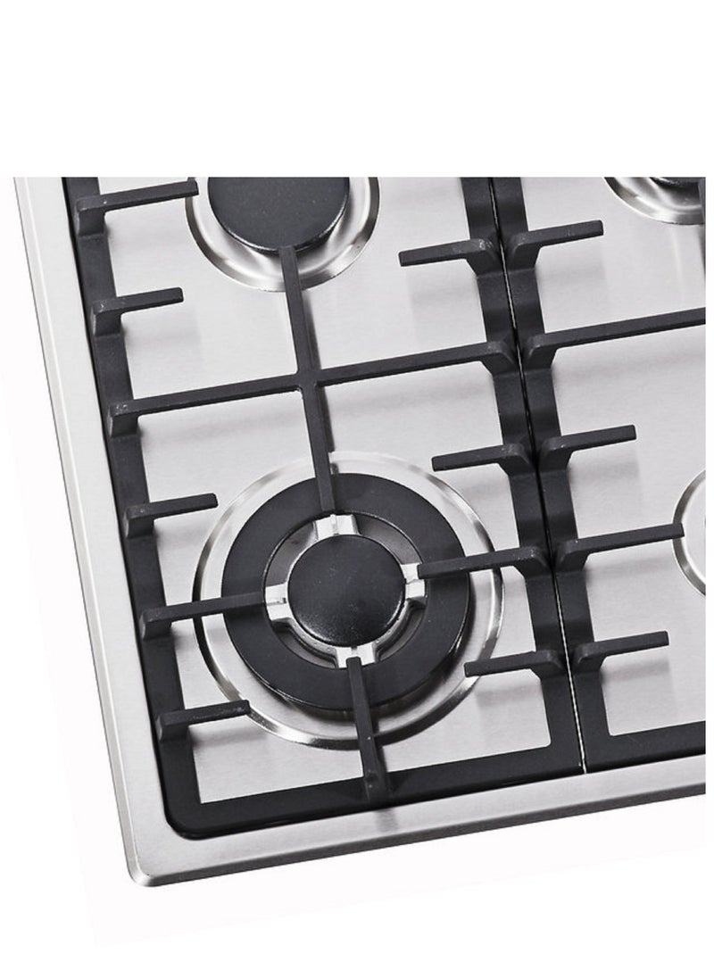 4 Burner Stainless Steel Gas Hob Silver BS