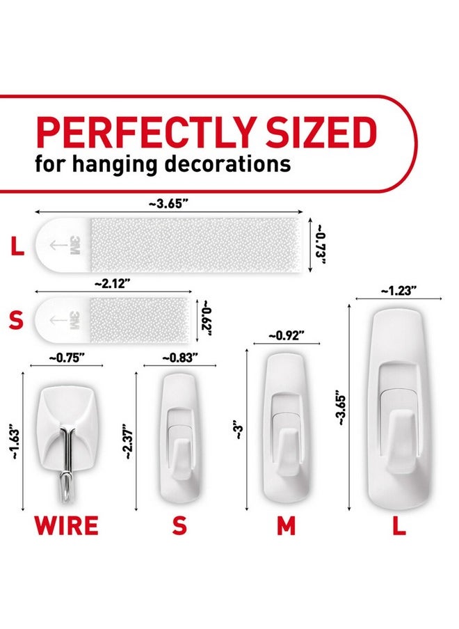 Command Variety Pack, Including 10 Pairs of Picture Hanging Strips, 6 Wire Hooks and 8 Utility Hooks for Hanging Christmas Decorations, Damage Free Hanging Up to 19 Items with Command Strips, 1 Kit