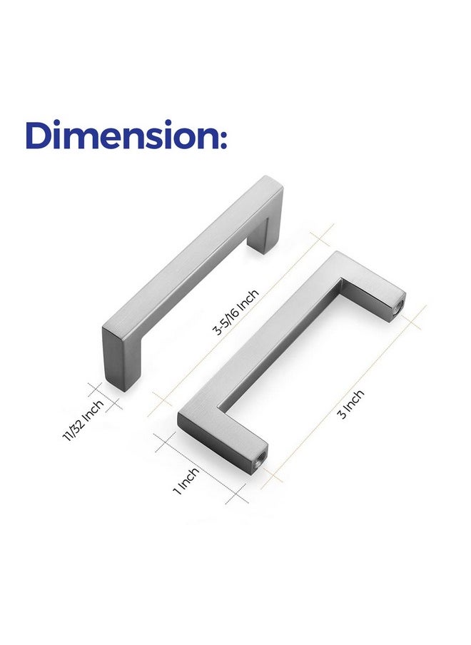 Ravinte 30 Pack Solid 3 Inch Center to Center Slim Square Bar Drawer Handles Kitchen Cabinet Handles Brushed Nickel Drawer Pulls Kitchen Cabinet Hardware Kitchen Handles Cabinet Pulls