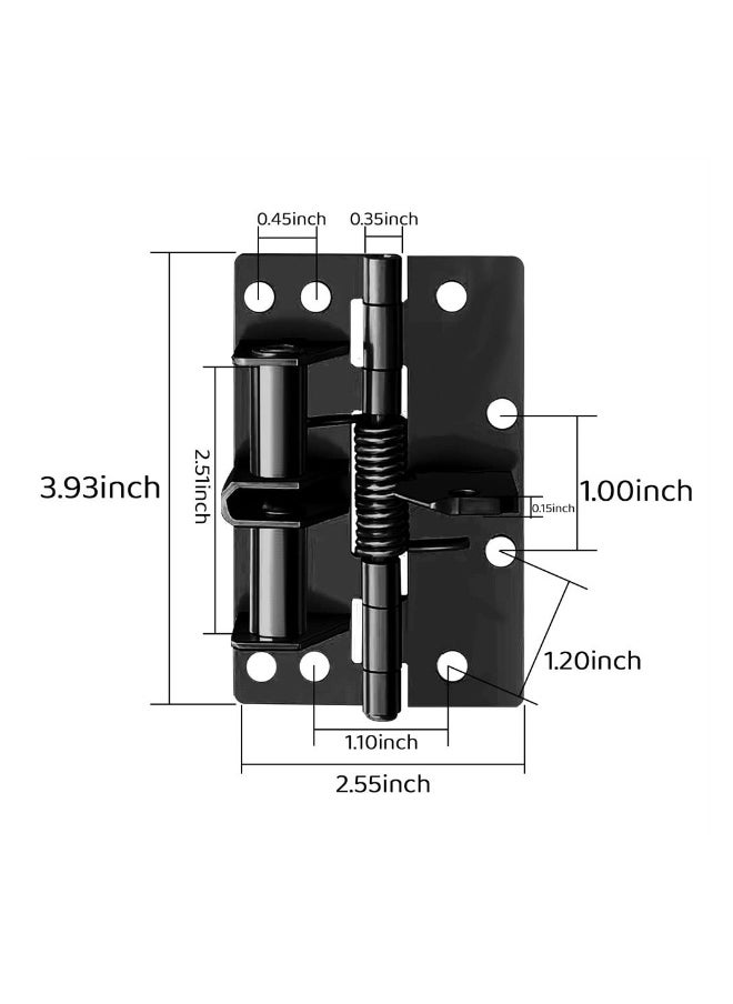 Self-Closing Door Hinges, 2PCS 4 Inch Automatic Self Closing Soft Close Hinges, Iron Fireproof Inner Door Hinge, Heavy Duty Adjustable Tension Spring Hinges with Screw, for Residential