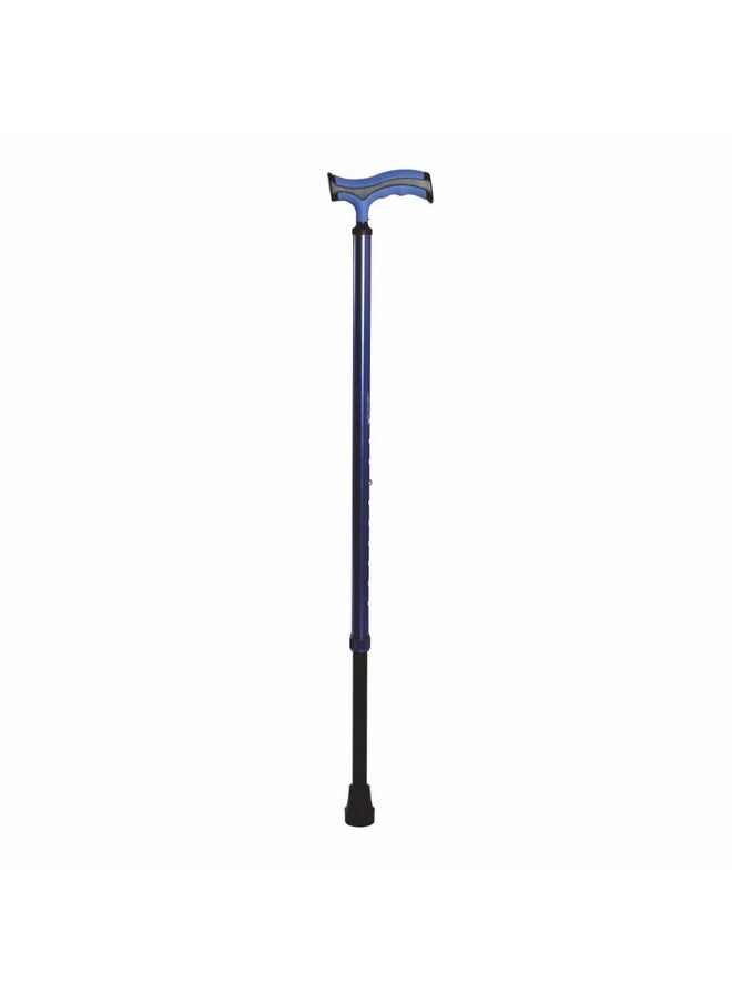 Vissco Avanti Plus T-Shaped Aluminum Single Walking Stick for Elderly & Those Physically Challenged, Lightweight & Height Adjustable with Big Shoe for Better Grip- Universal(Grey)
