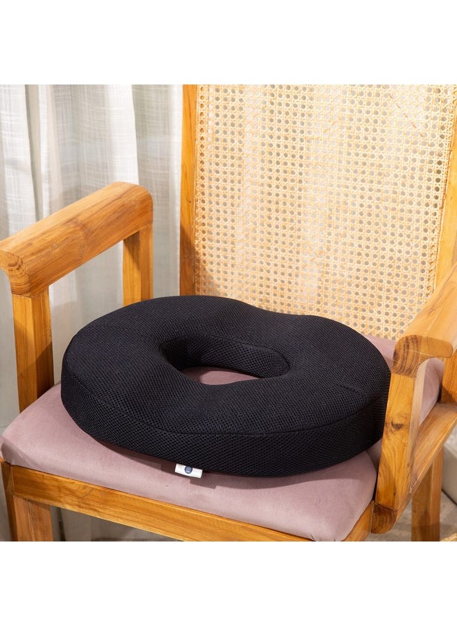 The White Willow Donut Pillow for Tailbone Pain-Coccyx Seat Cushion for Chair-Hemorrhoid & Piles Pillow-Car Seat Donut Cushion-Medium Firm HR Memory Foam Orthopedic Coccyx Ring Pillow-Above 60KG