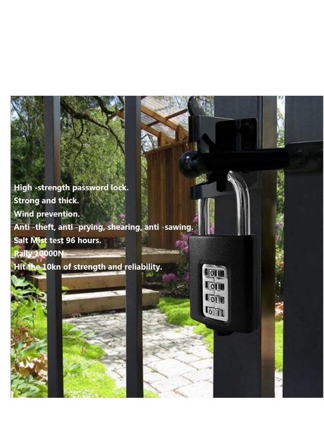 Outdoor Weatherproof Padlock, Heavy Duty Combination Padlock, 4 -Digit Combination Lock, Suitable for School Gym Locker, Fence, Toolbox, Hasp Gate, Storage