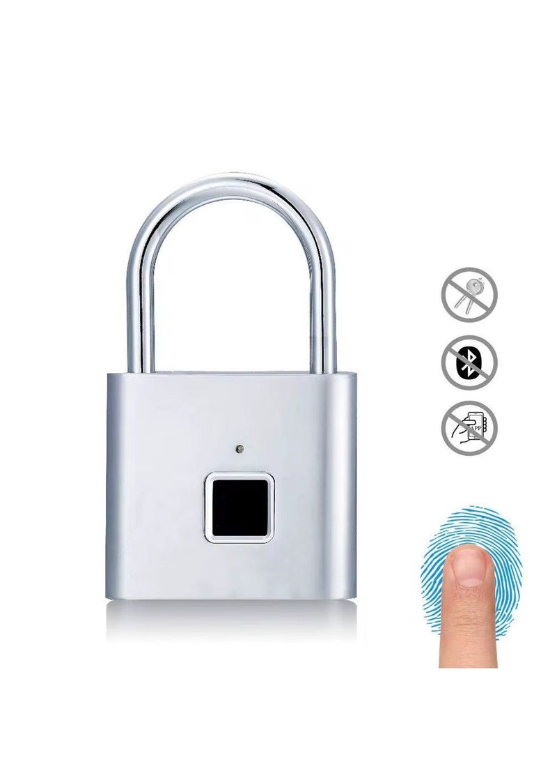 Fingerprint Padlock, Locker Lock, Smart Pad Waterproof Small Portable with USB Charging