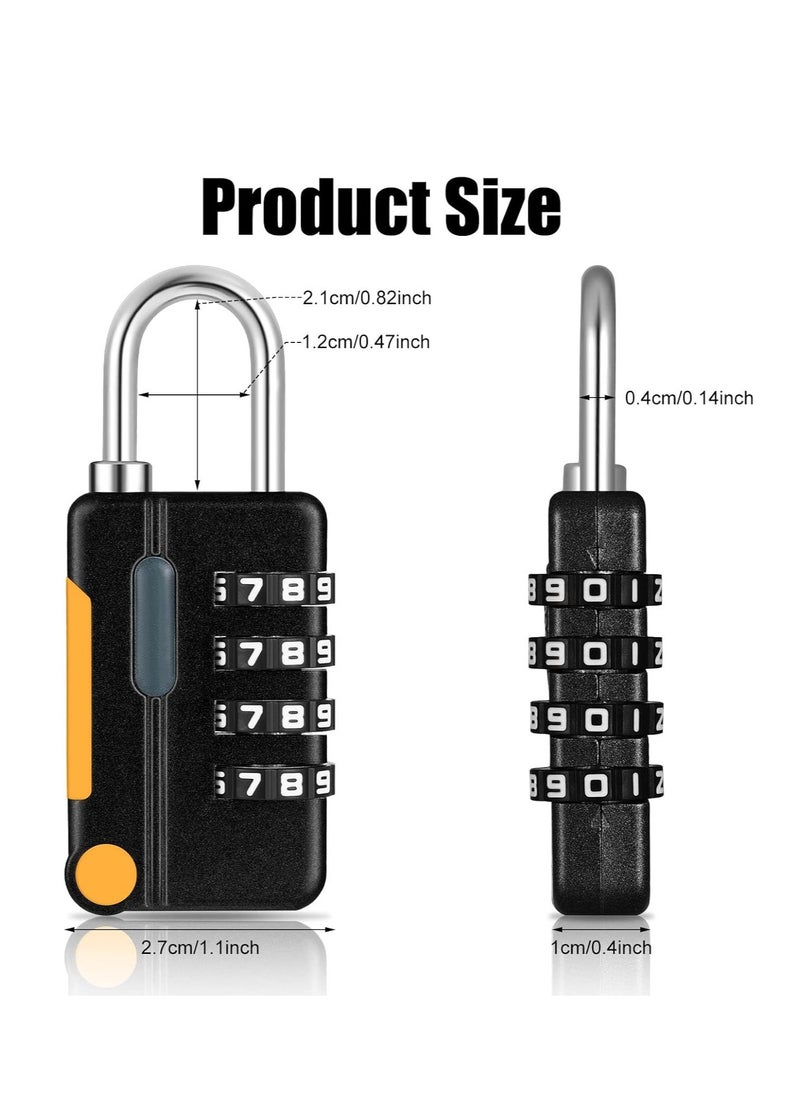 Combination Padlock, 4 Digit Small Resettable Suitcase Locks, Outdoor Waterproof Code Padlock for School Gym Locker, Shed, Luggage, Cabinet, Tool Box, Garage, Gate and Hasp( Black)