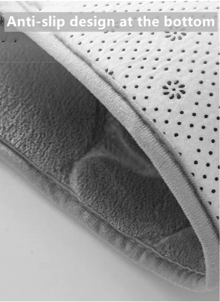 3-Pieces Bathroom Coral Velvet Floor Mat Suit Absorbent Anti-Slip Toilet Carpet Set Black