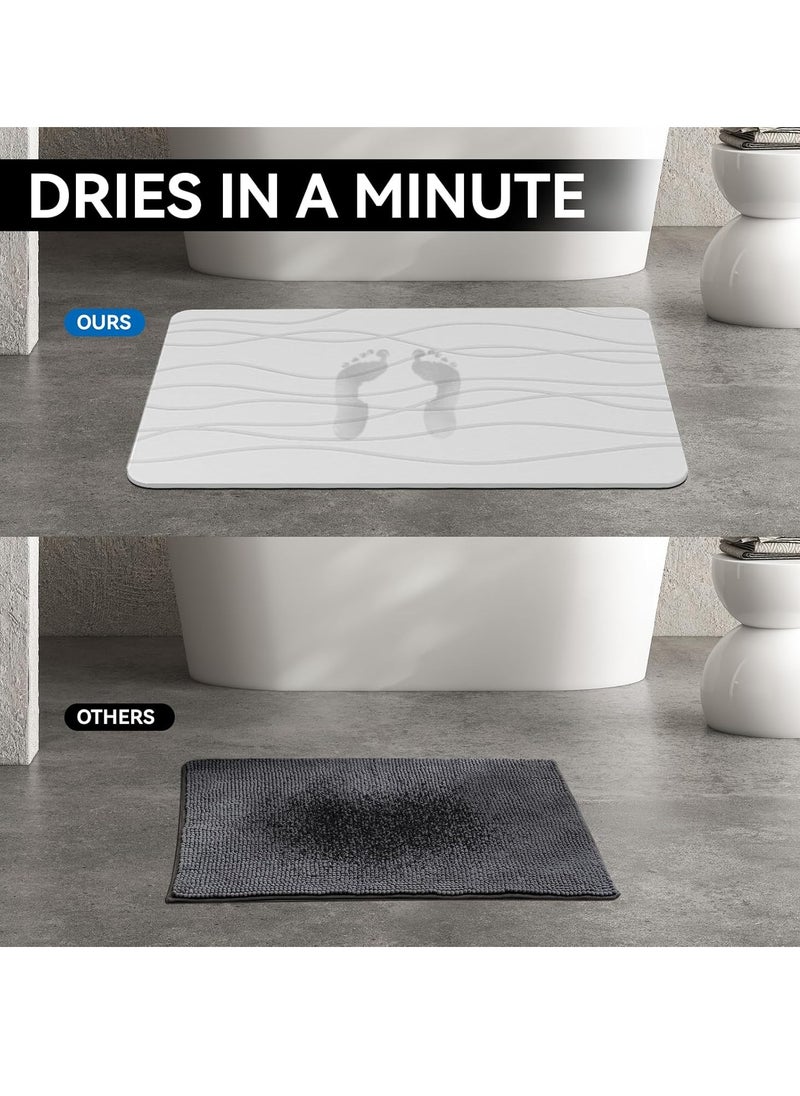 Ustide Stone Bath Mat, Diatomaceous Earth Bath Mat Stone, Non-Slip Stone Shower Mat for Bathroom, Quick Drying Stone Bath Mat Large, Super Absorbent Bath Stone Mat 23.5