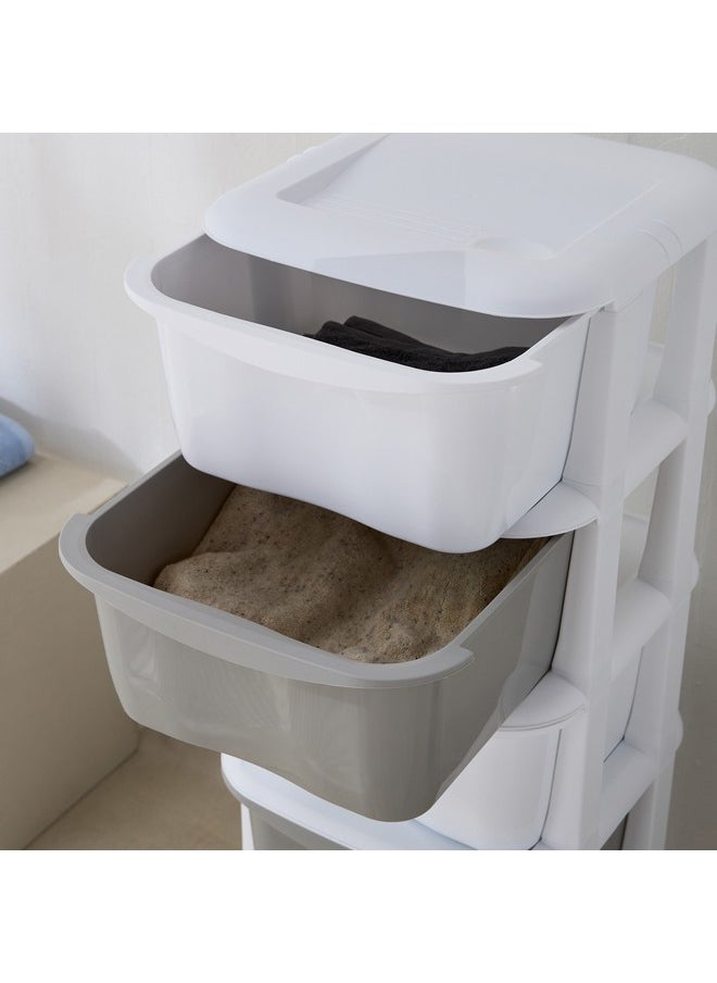 Kevin 5-Tier Storage Drawer Rack with Wheels 37 x 37 x 90 cm