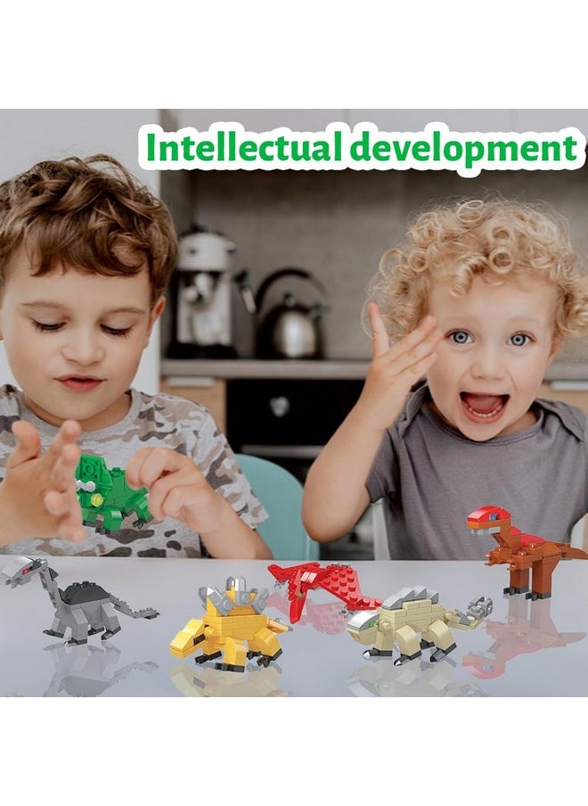Filled Easter Eggs With Dinosaurs Building Blocks, 12Pcs Eggs Toys For Kids,Party Suprise Toys In Basket Filler, Classroom Prize Toys