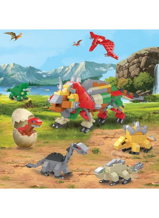 Filled Easter Eggs With Dinosaurs Building Blocks, 12Pcs Eggs Toys For Kids,Party Suprise Toys In Basket Filler, Classroom Prize Toys