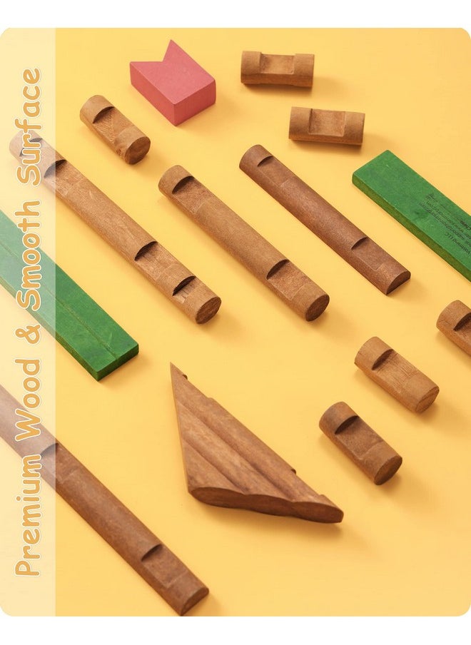 300 Pcs Wooden Log Cabin Set Building House Toy For Toddlers, Classical Stem Construction Kit Compatible With Lincoln Logs For 3+ Kids