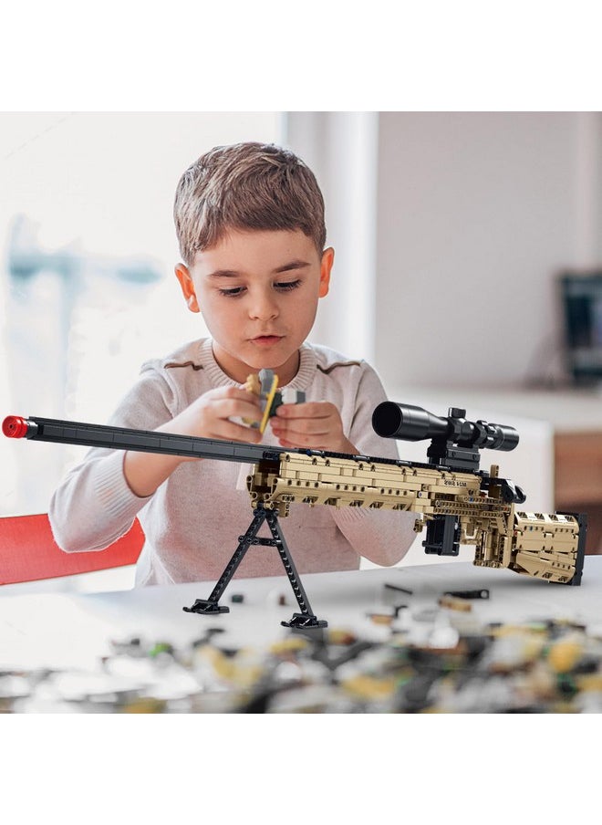 Building Blocks Guns Model Toys, 1086 Pcs 1:1 M24 Model Building Kits For Adults Boys Teens, Building Bricks For Halloween Christmas Day Birthday Gifts, Building Block Sets For Military Enthusiasts
