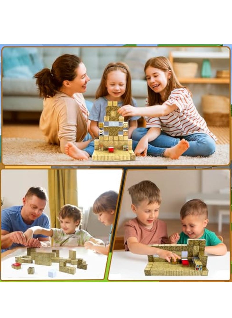 80PCS Magnetic Blocks, Build Mine Magnet World Set, Magnetic Blocks Building, Magnetic Tiles, Magnetic Construction Cube Toys, Buildable Game Elements Gifts, STEM Montessori Sensory Toys for Toddlers