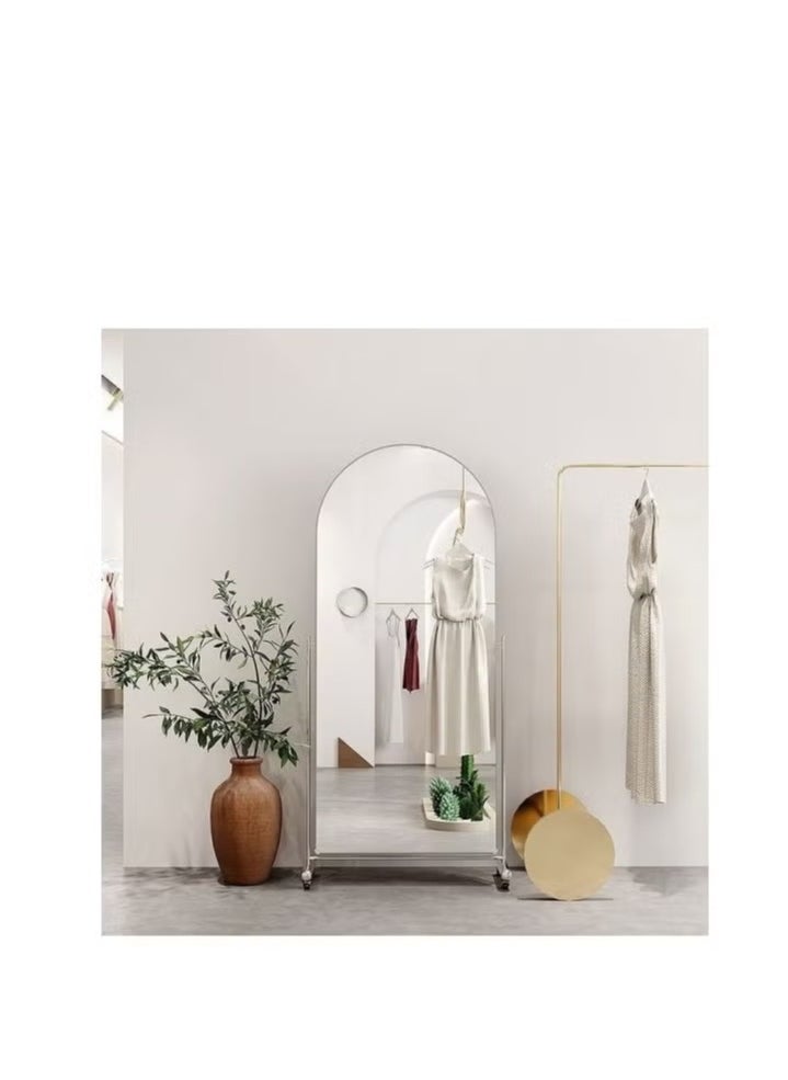 Floor Full Length Mirror with Holder White