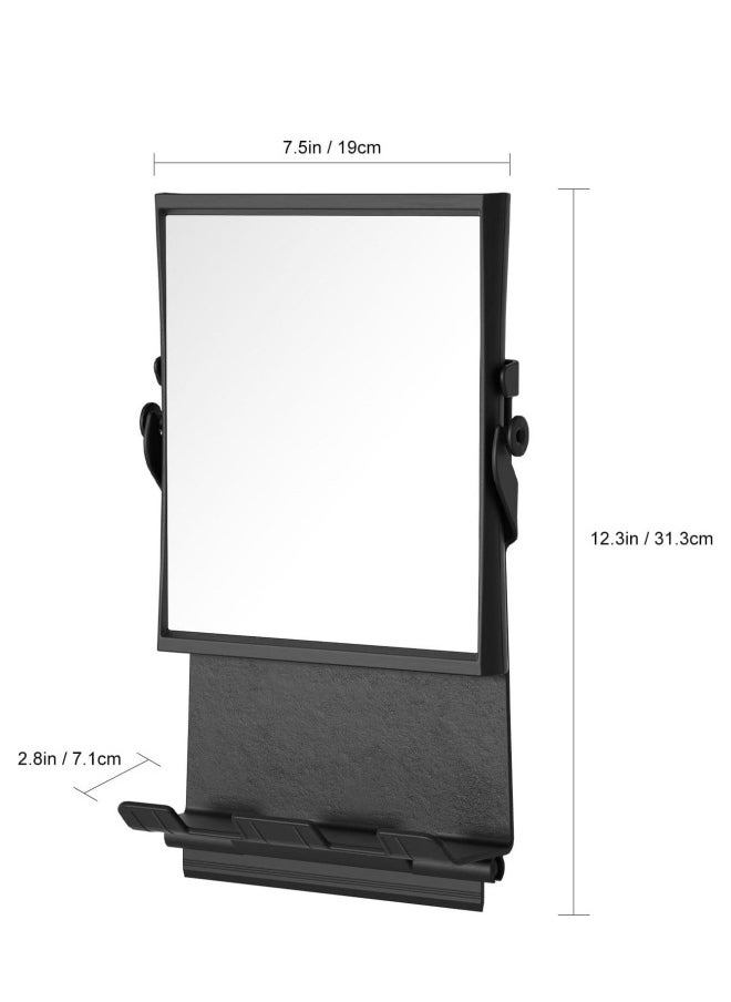 Shower Mirror fogless for Shaving, Dual-Sided 1X/3X Magnification, Anti-Fog Bathroom Mirror with Squeegee, Wall-Mounted Large Shaving Mirror with Razor Holder