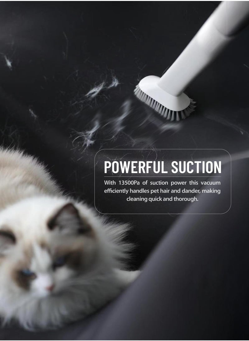 Pet Grooming 13500Pa 400W Vacuum Cleaner / Versatile Grooming Kit / Convenient Storage / 2-in-1 Crevice Tool / Clipping Combs / Cleaning Brush / Hose Holder / Grooming Brush / Electric Clipper / Pet Hair Remover - White