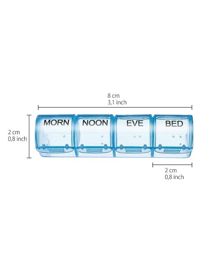Excefore Box 7 Day, Organiser 4 Times a Day Medicine Box, Travel Tablet Boxes Weekly to Hold Medication, Vitamins, Supplements and Cod Liver Oil