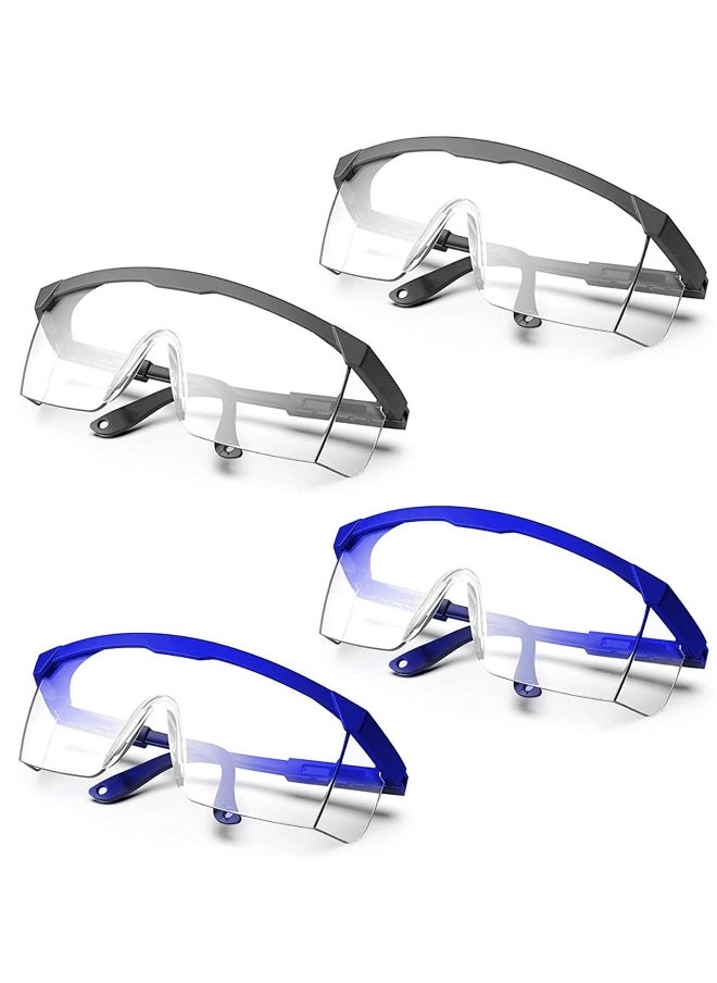 4 Pieces Safety Goggles Dandruff Adjustable Protective Glasses Anti Steam Work Clear Fog