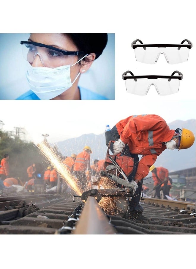 4 Pieces Safety Goggles Dandruff Adjustable Protective Glasses Anti Steam Work Clear Fog