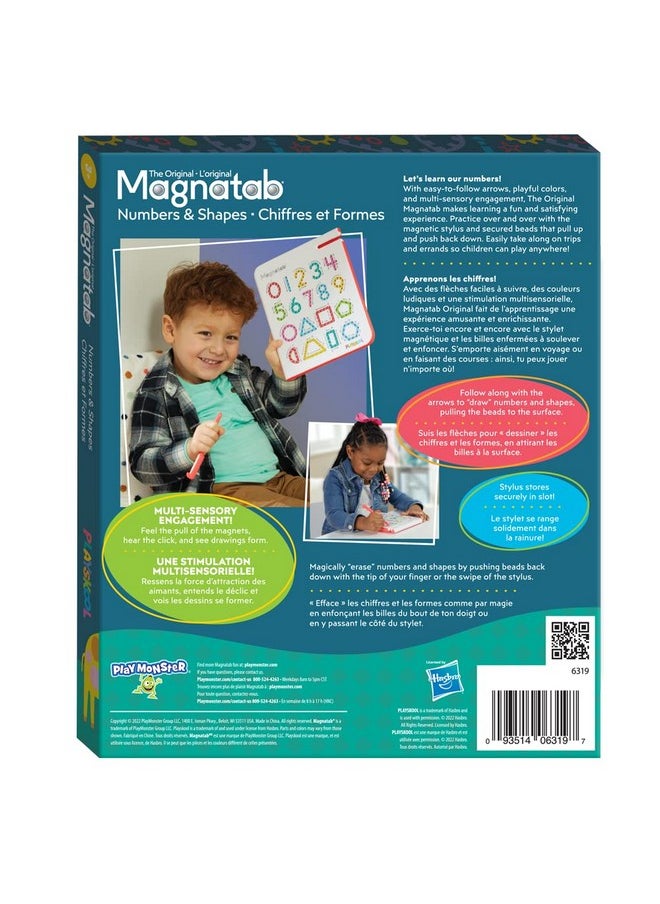 Playskool Magnatab - Numbers and Shapes - Magnetic Board Toy Letter Tracing for Toddlers Learning and Sensory Drawing - for Kids Ages 3 and Up