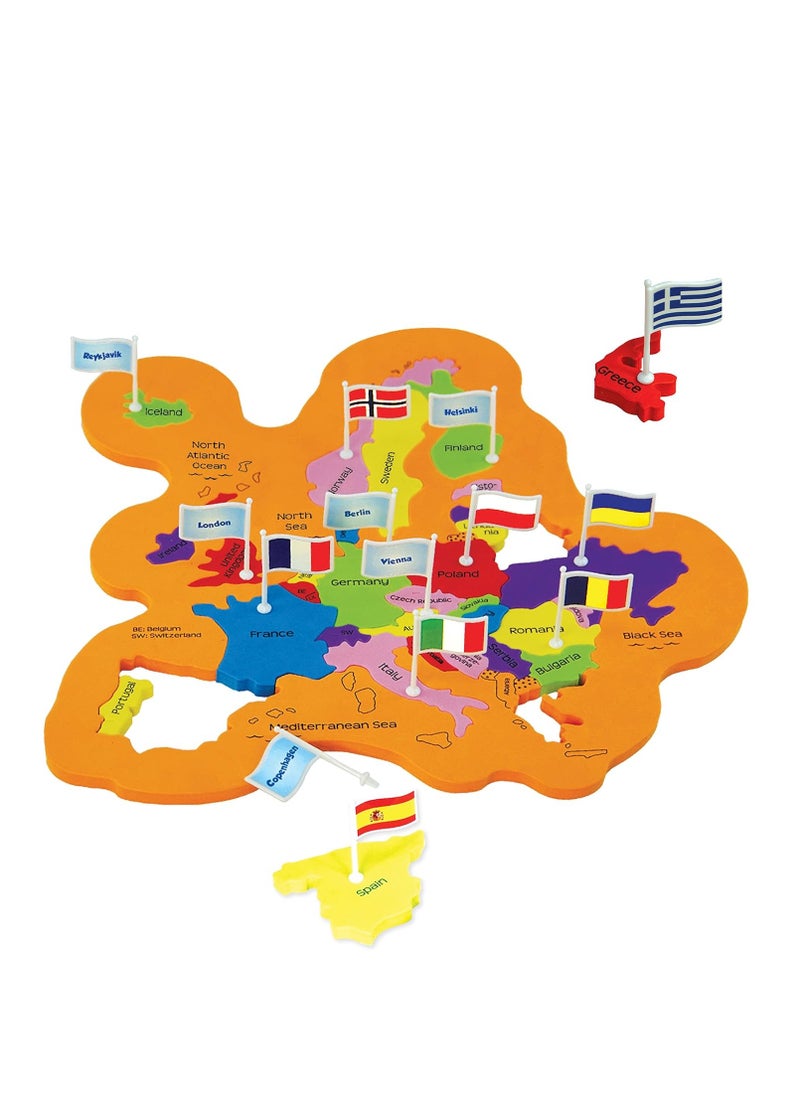 Imagimake Mapology World Flags & Capitals Jigsaw Puzzle |75 Multi-Colored Country-Shaped Pieces | Birthday Gift for Boys and Girls| World Map Puzzle | Educational Toys for Kids 5,6,7,8,9,10