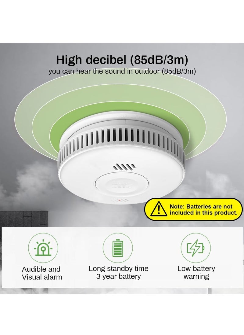 Smoke Detector With Alarm, 360 Degree Detection Home Fire Safety Alarm, Lightweight And Durable Photoelectric Smoke Sensor Detector For Home And Office, (1pc, White)