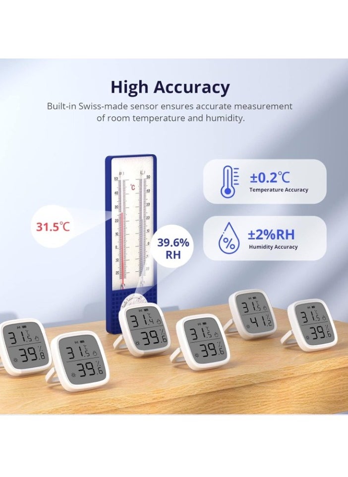 Indoor Temperature Humidity Sensor, Compact And Lightweight Thermometer Hygrometer, Portable Large Display Digital Humididty Meter For Home Office, (1pc, White)