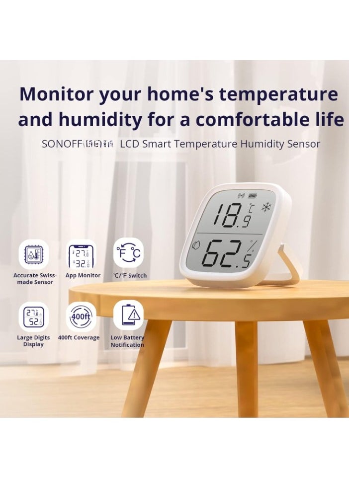 Indoor Temperature Humidity Sensor, Compact And Lightweight Thermometer Hygrometer, Portable Large Display Digital Humididty Meter For Home Office, (1pc, White)