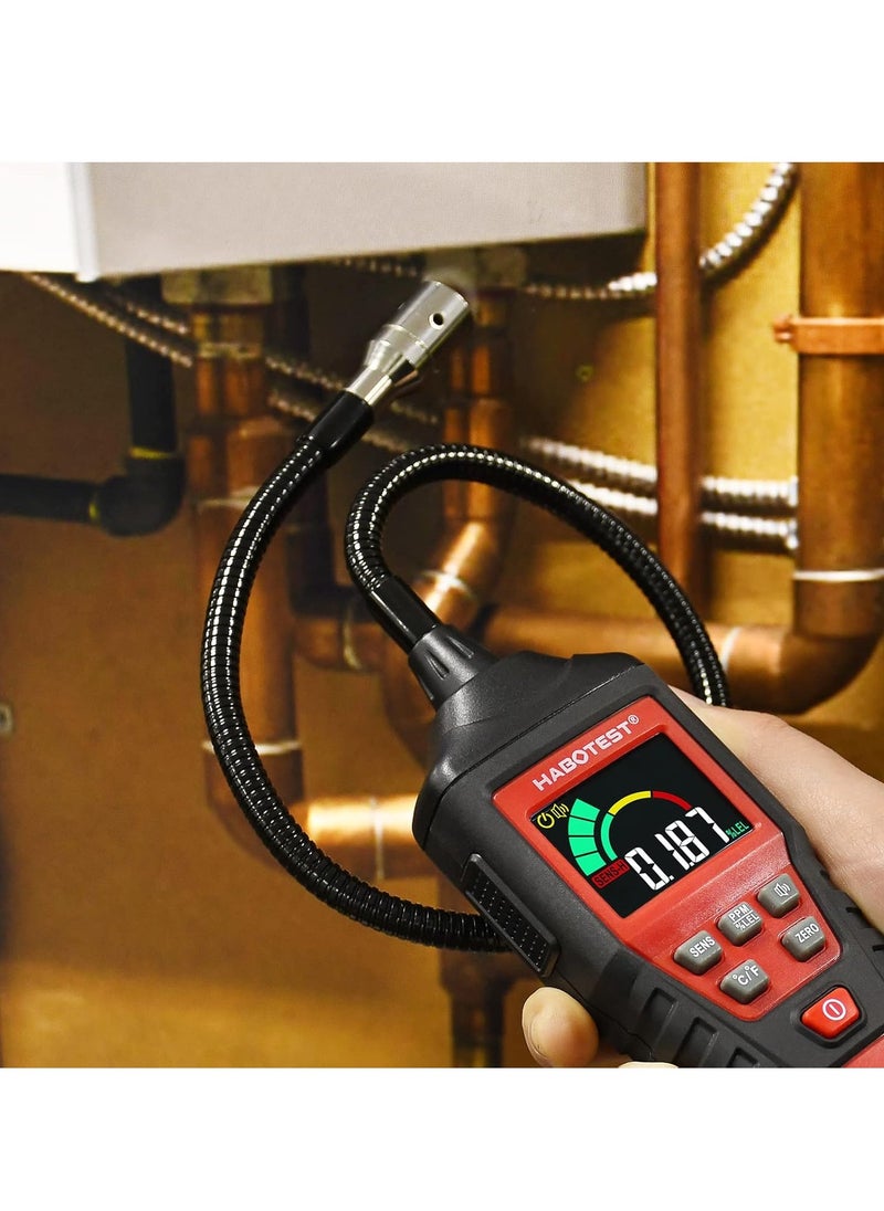 HT601B Gas Leak Detector, Methane Propane Combustible Natural Gas Leak Sniffer Detector, Durable Gasoline Methane Tester For Pipelines, Fuel Tanks, Passenger Cabins, (Rechargeable Version)