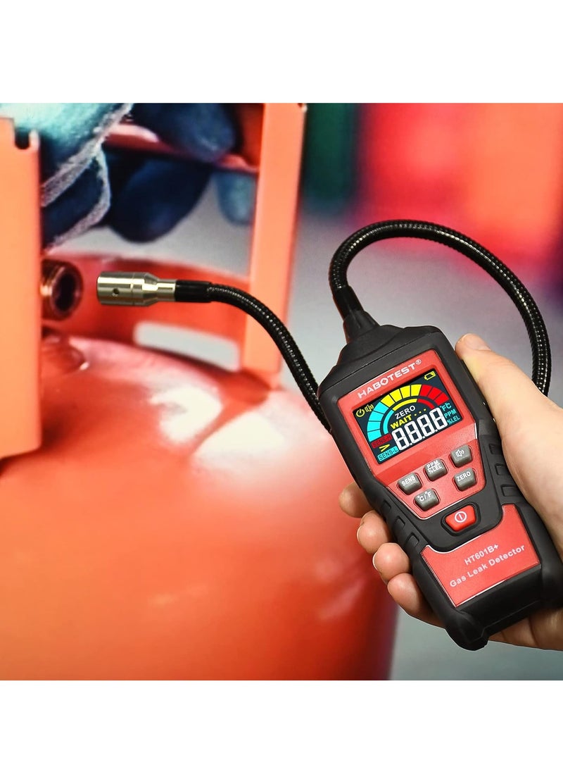 HT601B Gas Leak Detector, Methane Propane Combustible Natural Gas Leak Sniffer Detector, Durable Gasoline Methane Tester For Pipelines, Fuel Tanks, Passenger Cabins, (Rechargeable Version)