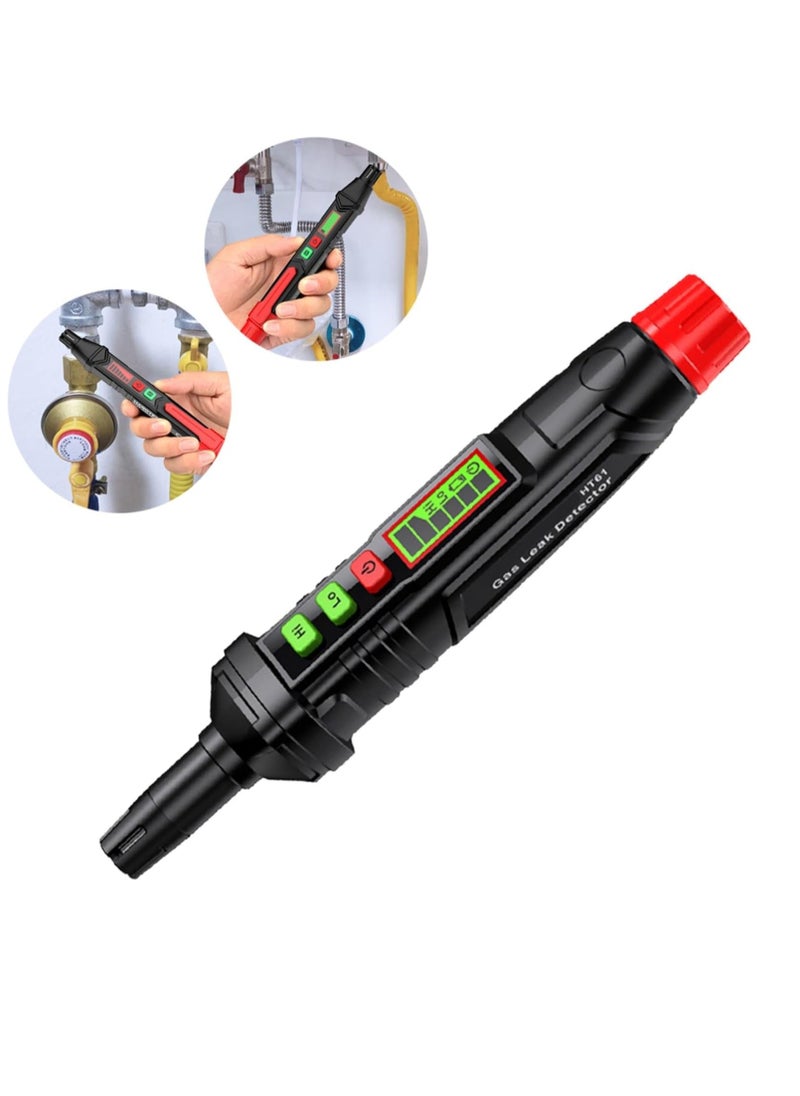 HT61 Gas Leak Detector, Handheld Combustible Gas Detector, Gas Leakage Sensor With Audible And Visual Alarm With Lcd Display, Methane Propane Natural Gas Detector, (1pc)