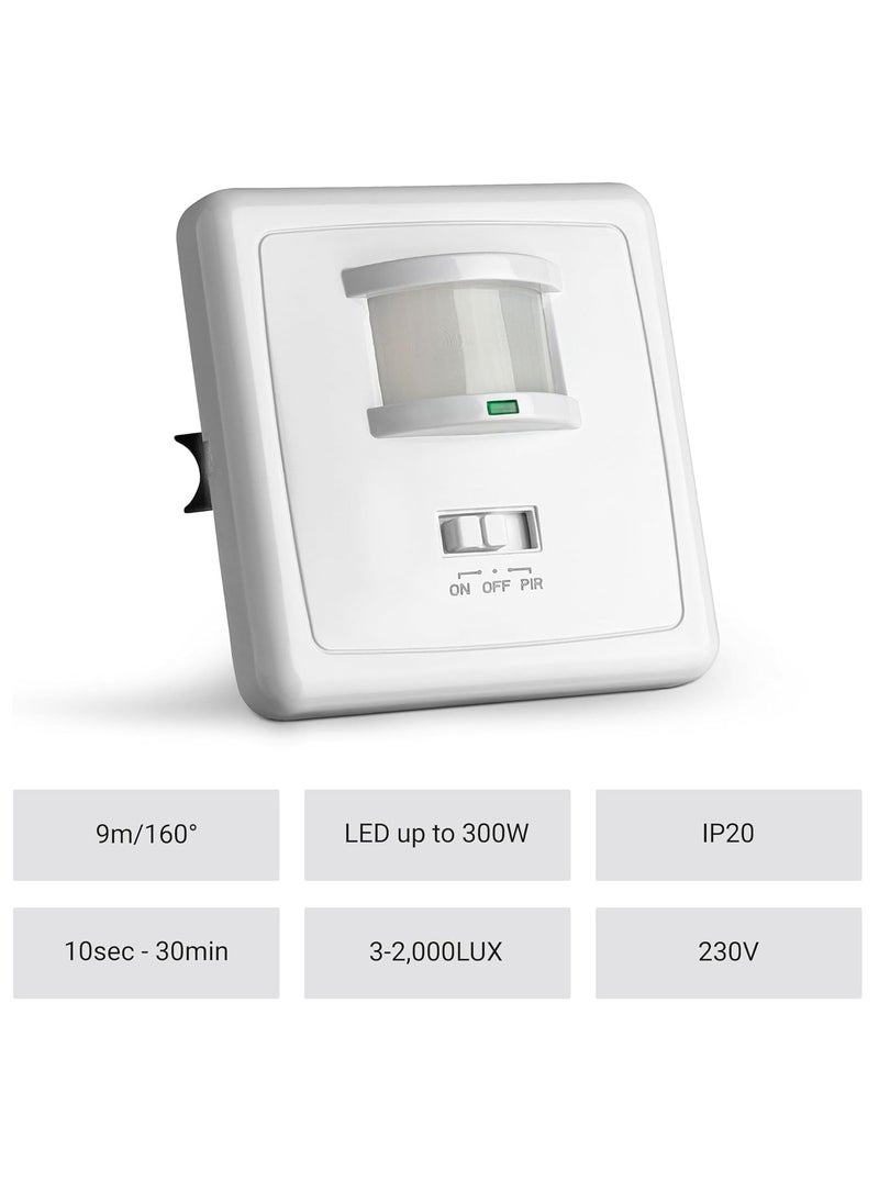 PIR Sensor Light Switch, Electrical Sensitive Switch And Lighting Sensor, Durable Indoor Infrared Motion Sensor, Long Range Sensor Switch For Home, (1pc, White)