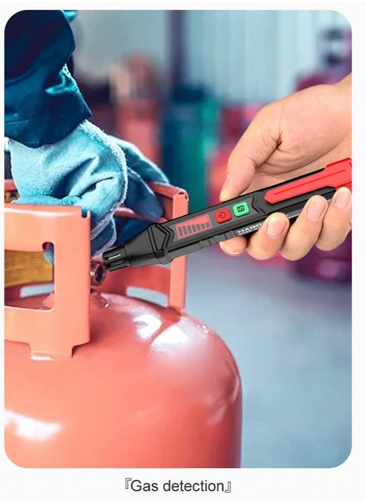 HT60 Natural Methane Gas Detector, Handheld Combustible Gas Detector, Gas Leakage Sensor With Audible And Visual Alarm With Lcd Display, Methane Propane Natural Gas Detector, (1pc)
