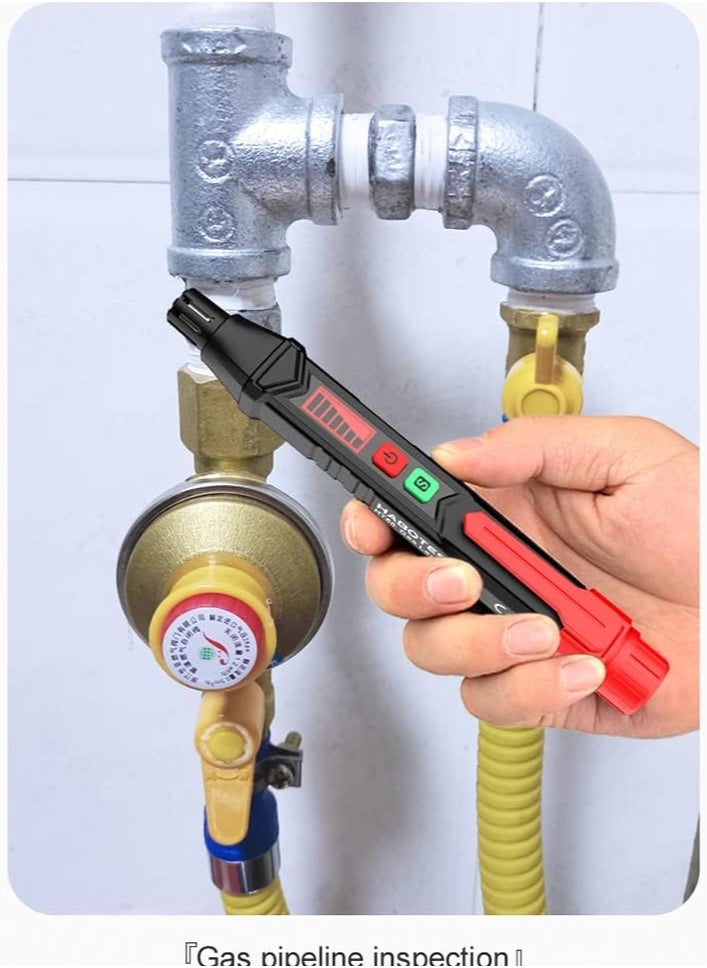 HT60 Natural Methane Gas Detector, Handheld Combustible Gas Detector, Gas Leakage Sensor With Audible And Visual Alarm With Lcd Display, Methane Propane Natural Gas Detector, (1pc)