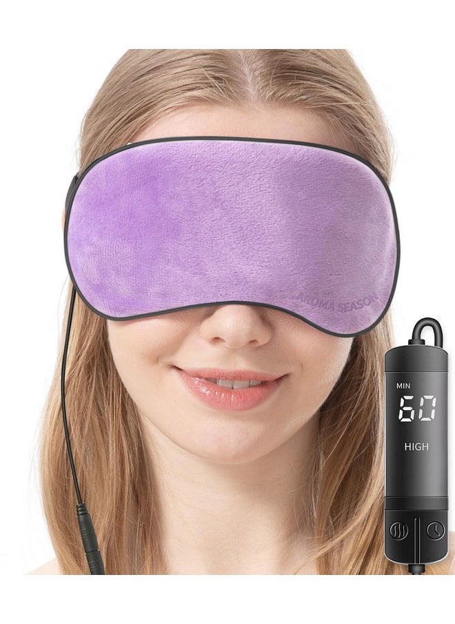 Aroma Season Heated Eye Mask, USB Steam Warm Compress For Puffy Eyes, Warm Therapeutic Treatment For Dry Eye, Chalazion, Blepharitis, Stye (Violet)