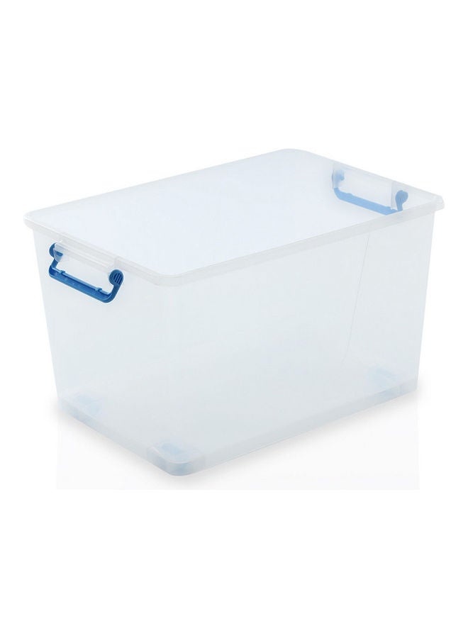 Rolling Wheel Organiser Box Clear/Blue 55x39x33cm